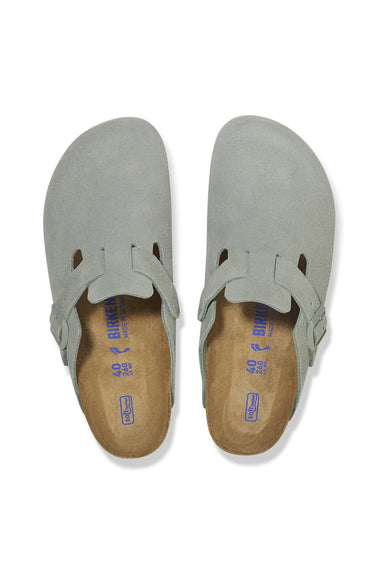 Birkenstock Boston Suede Clogs for Women in Sage