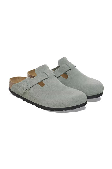 Birkenstock Boston Suede Clogs for Women in Sage