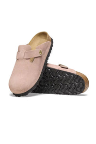 Birkenstock Boston Suede Clogs for Women in Rose