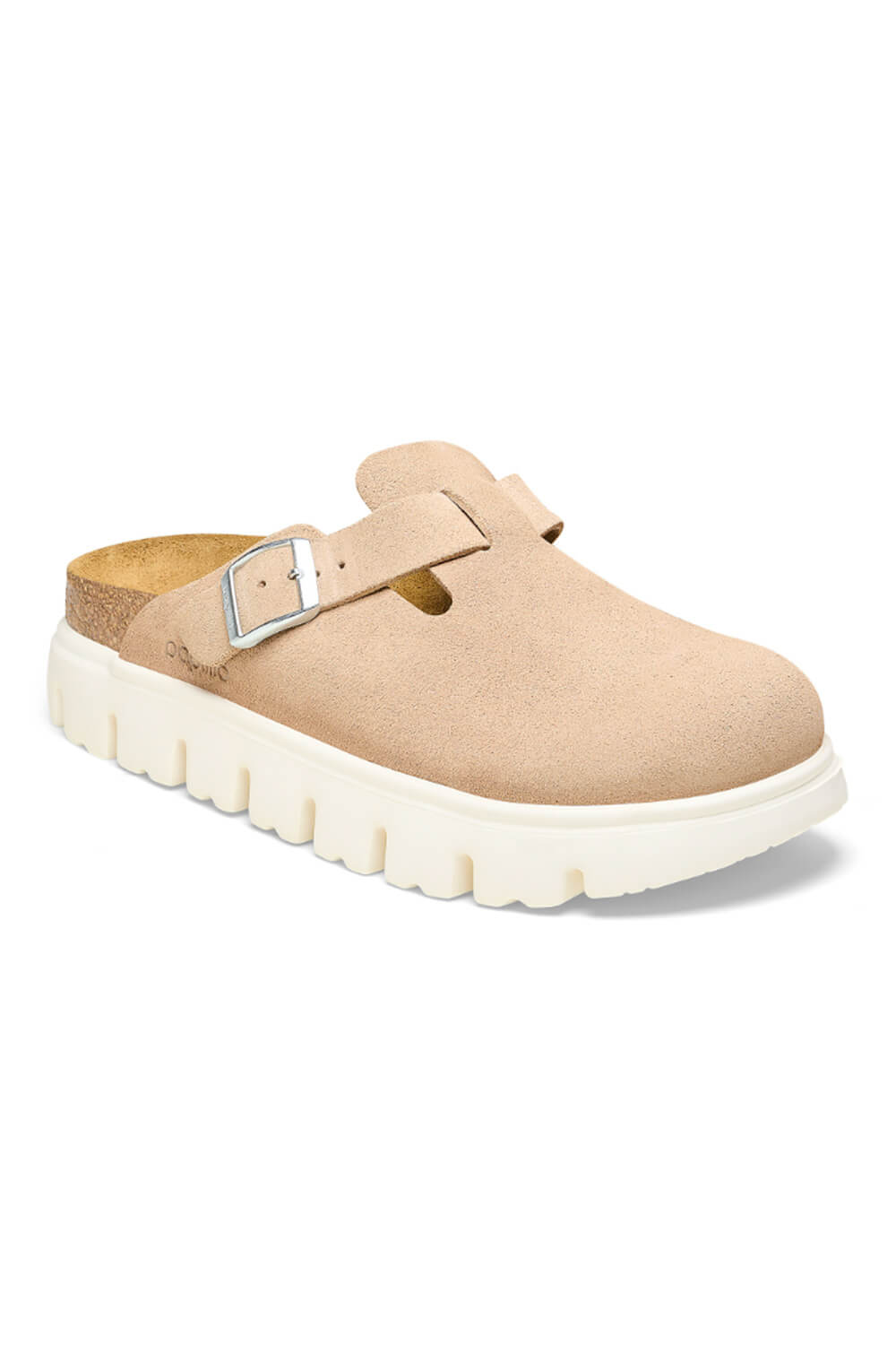 Papillo by Birkenstock Boston Chunky Suede Leather Clogs for Women in Warm Sand