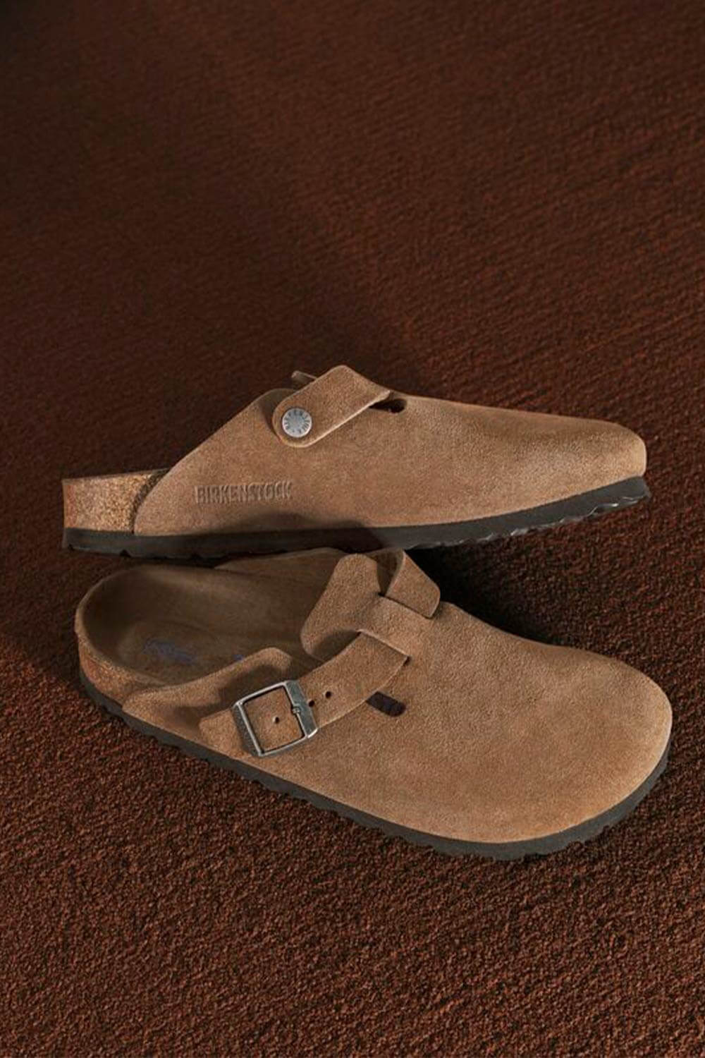 Birkenstock Boston Soft Footbed Clogs for Women in Dark Tea