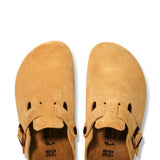 Birkenstock Boston Suede Leather Clogs for Men in Latte Cream