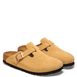 Birkenstock Boston Suede Leather Clogs for Men in Latte Cream