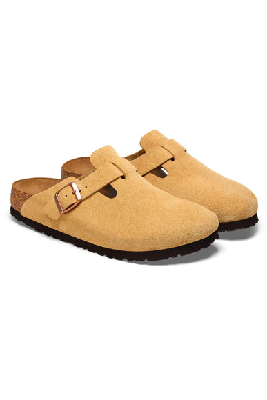 Birkenstock Boston Suede Leather Clogs for Men in Latte Cream