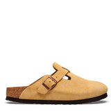 Birkenstock Boston Suede Leather Clogs for Men in Latte Cream