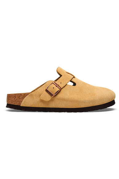 Birkenstock Boston Suede Leather Clogs for Men in Latte Cream