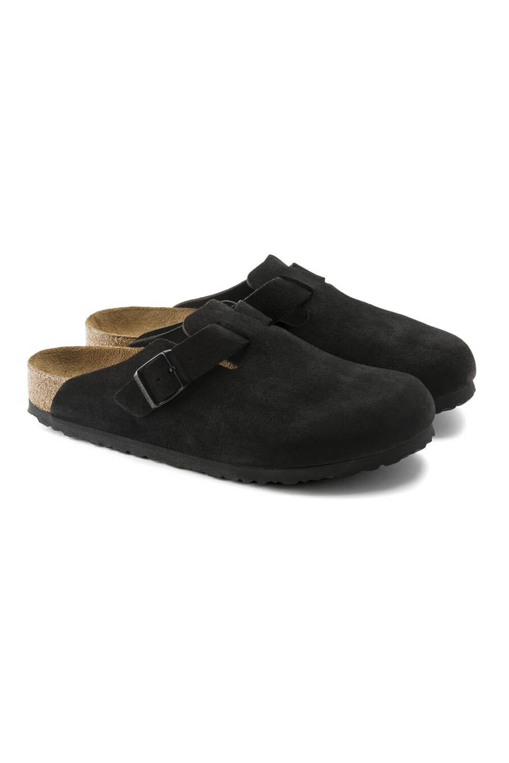 Birkenstock Boston Suede Soft Footbed Clogs for Women in Black 66047 Glik s