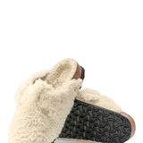 Birkenstock Boston Big Buckle Shearling Teddy Clogs for Women in Eggshell
