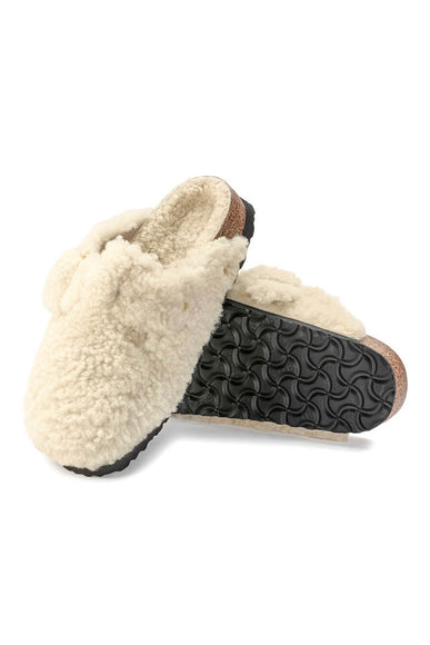 Birkenstock Boston Big Buckle Shearling Teddy Clogs for Women in Eggshell