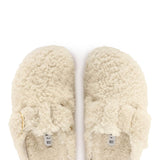 Birkenstock Boston Big Buckle Shearling Teddy Clogs for Women in Eggshell