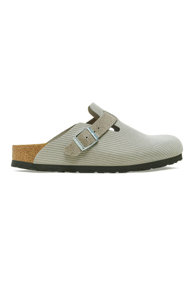 Birkenstock Boston Corduroy Suede Clogs for Women in Stone Coin Grey