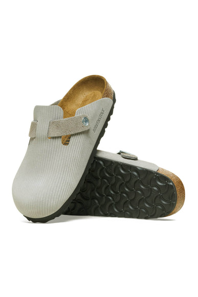 Birkenstock Boston Corduroy Suede Clogs for Women in Stone Coin Grey