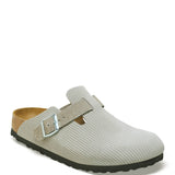 Birkenstock Boston Corduroy Suede Clogs for Women in Stone Coin Grey