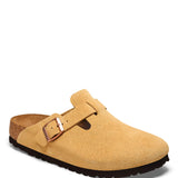 Birkenstock Boston Suede Clogs for Women in Latte Cream