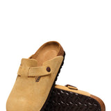 Birkenstock Boston Suede Clogs for Women in Latte Cream