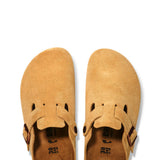 Birkenstock Boston Suede Clogs for Women in Latte Cream