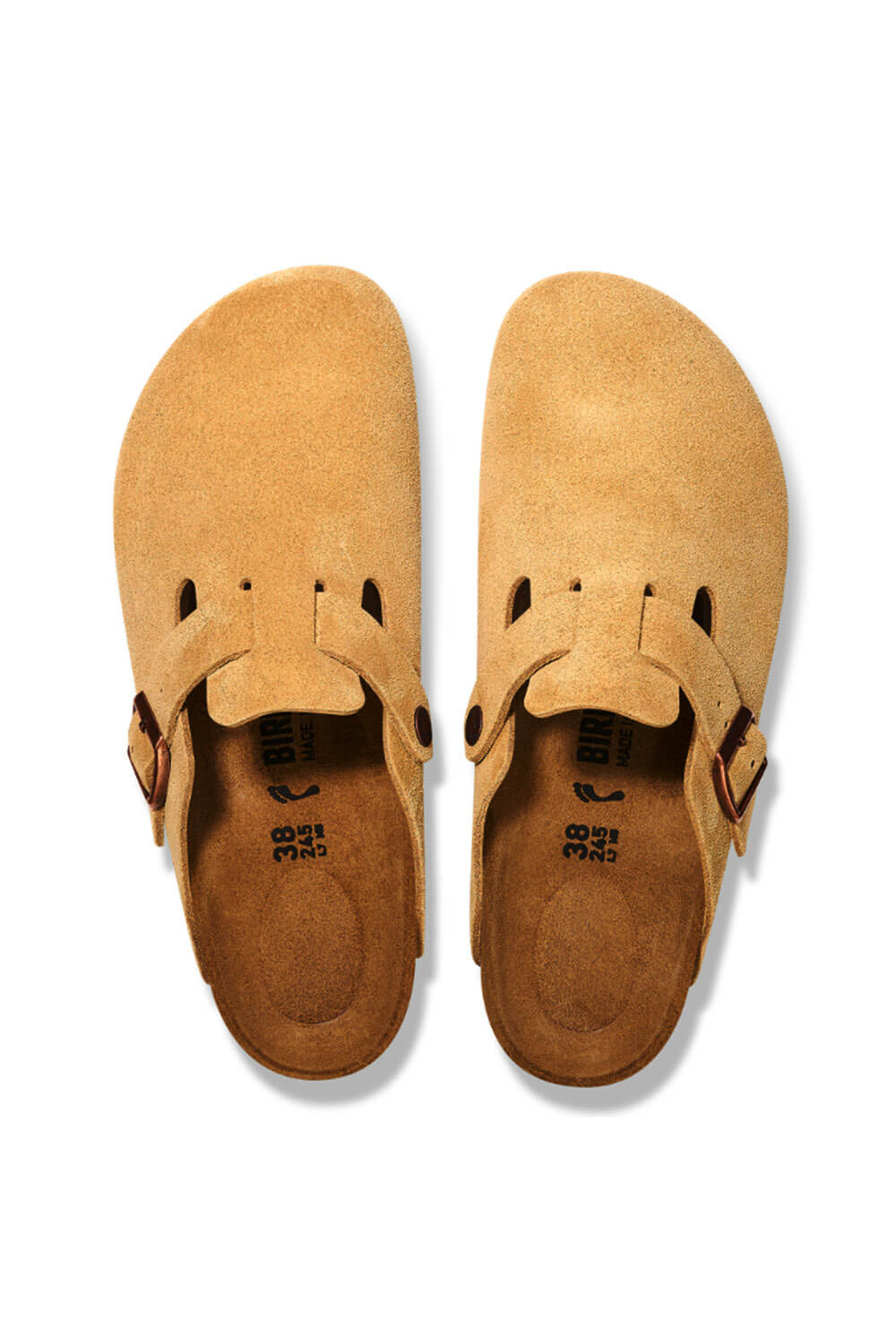 Birkenstock Boston Suede Leather Clogs for Women in Latte Cream | 1026 ...