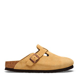 Birkenstock Boston Suede Clogs for Women in Latte Cream