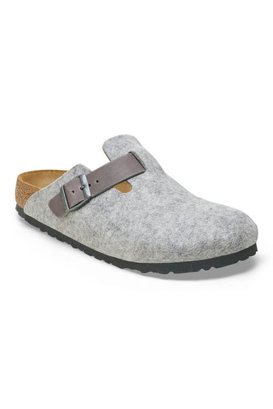 Birkenstock Boston Wool Clogs for Women in Light Grey