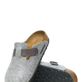 Birkenstock Boston Wool Clogs for Women in Light Grey