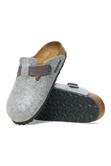 Birkenstock Boston Wool Clogs for Women in Light Grey