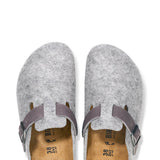 Birkenstock Boston Wool Clogs for Women in Light Grey