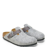 Birkenstock Boston Wool Clogs for Women in Light Grey