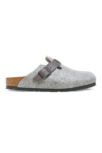 Birkenstock Boston Wool Clogs for Women in Light Grey