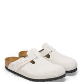 Birkenstock Boston Corduroy Suede Clogs for Women in Antique White