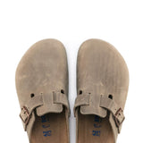 Birkenstock Boston Soft Footbed Oiled Leather Clogs for Women in Tobacco Brown