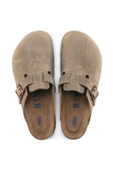 Birkenstock Boston Soft Footbed Oiled Leather Clogs for Women in Tobacco Brown