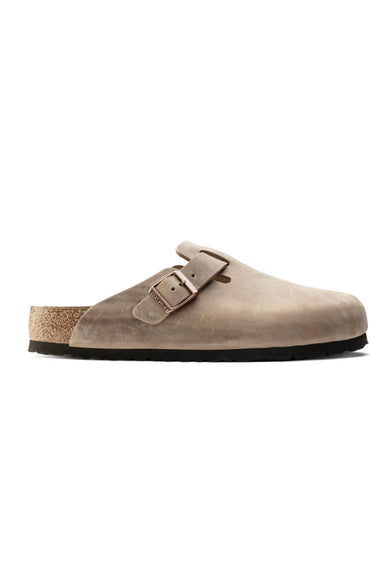Birkenstock Boston Soft Footbed Oiled Leather Clogs for Women in Tobacco Brown