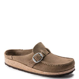 Birkenstock Buckley Suede Leather Mules for Women in Grey Taupe