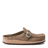 Birkenstock Buckley Suede Leather Mules for Women in Grey Taupe