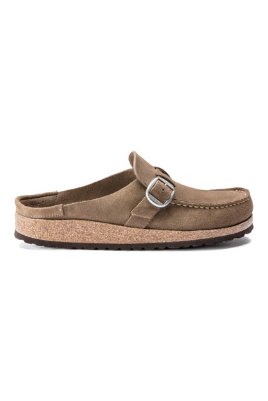 Birkenstock Buckley Suede Leather Mules for Women in Grey Taupe