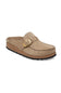 Birkenstock Buckley Oiled Leather Mules for Women in Tobacco Brown