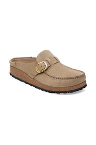 Birkenstock Buckley Oiled Leather Mules for Women in Tobacco Brown