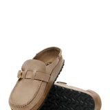 Birkenstock Buckley Oiled Leather Mules for Women in Tobacco Brown