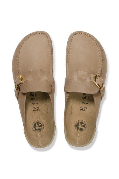 Birkenstock Buckley Oiled Leather Mules for Women in Tobacco Brown