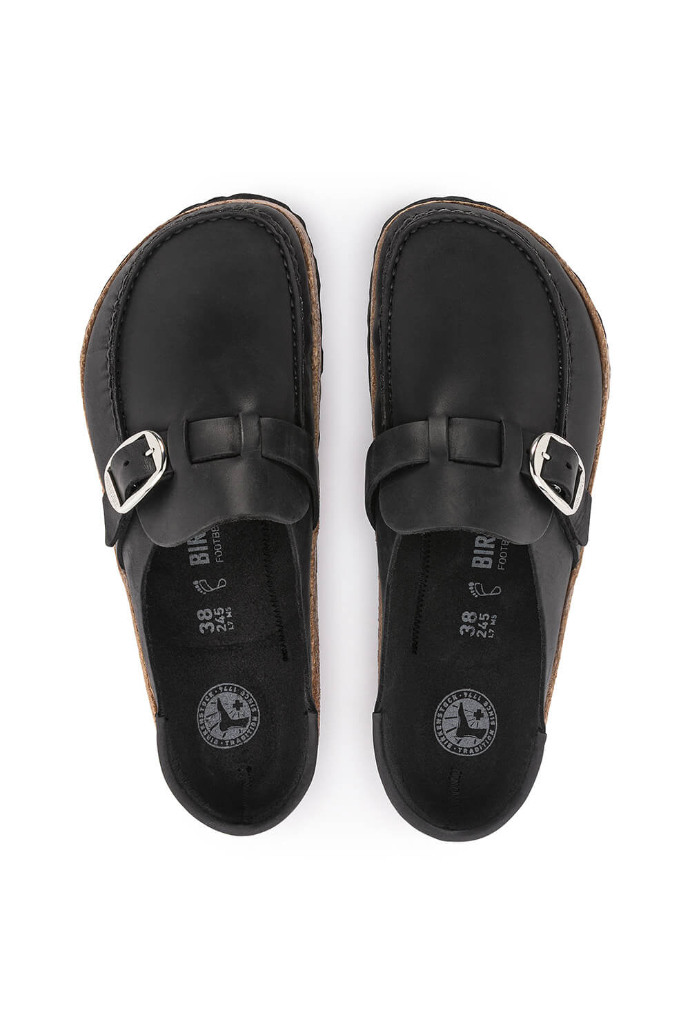 Birkenstock Buckley Oiled Leather Mules for Women in Black