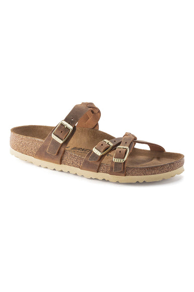 Birkenstock Franca Oiled Leather Braided Sandals for Women in Brown