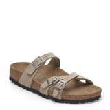 Birkenstock Birkibuc Franca Vegan Sandals for Women in Grey Taupe