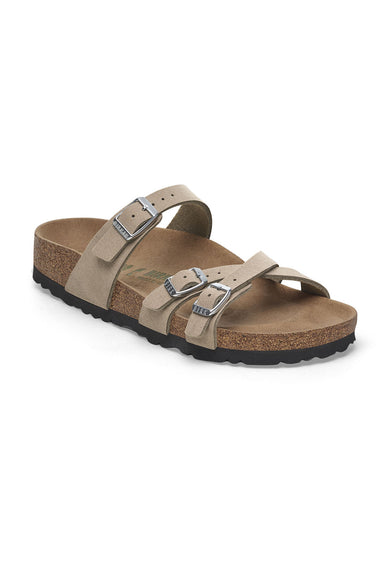 Birkenstock Birkibuc Franca Vegan Sandals for Women in Grey Taupe