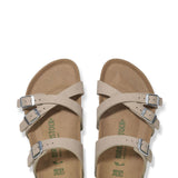 Birkenstock Birkibuc Franca Vegan Sandals for Women in Grey Taupe