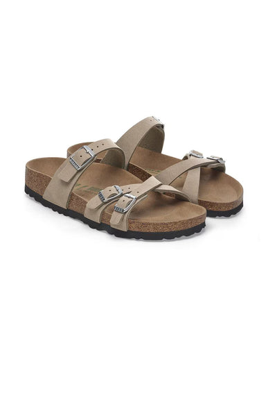 Birkenstock Birkibuc Franca Vegan Sandals for Women in Grey Taupe