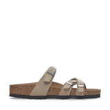 Birkenstock Birkibuc Franca Vegan Sandals for Women in Grey Taupe