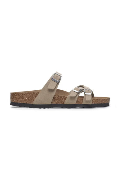 Birkenstock Birkibuc Franca Vegan Sandals for Women in Grey Taupe