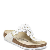 Birkenstock Gizeh Flower Leather Sandals for Women in White