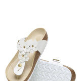 Birkenstock Gizeh Flower Leather Sandals for Women in White