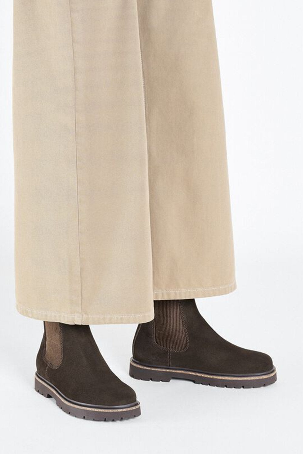 Birkenstock Highwood Slip On Suede Leather Booties for Women in Mocha